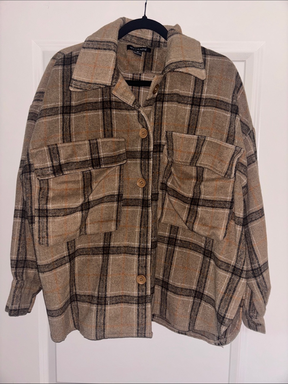 Relaxed Plaid Shacket - Beige Plaid
